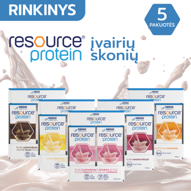 Papildomo maitinimo gėrimų Nestlé RESOURCE PROTEIN rinkinys, 5 pakuotės